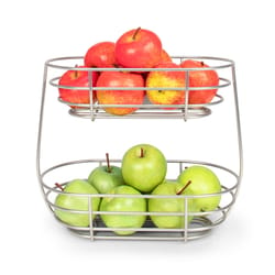 Spectrum Euro Silver Steel 2-Tier Oval Server 1 pc