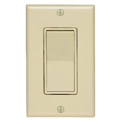 Leviton Decora 15 amps Three Pole Rocker Switch Ivory 1 pk