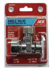 Ace 5/8 in. FPT T X 7/16 in. S Brass Shut-Off Valve