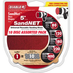 Diablo SandNet 5 in. L X 5 in. W Assorted Grit Ceramic Blend Sanding Disc 10 pk