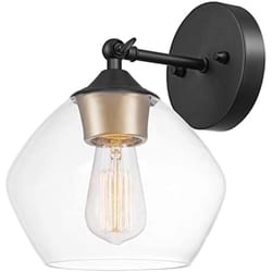 Globe Electric Harrow 1-Light Matte Black Mid-Century Modern Wall Sconce