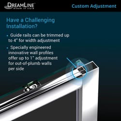 DreamLine Infinity-Z 72 in. H X 56-60 in. W Brushed Nickel Semi-Frameless Shower Door