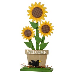 Glitzhome 29 in. Sunflowers Porch Sign