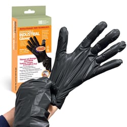 Protospheric Polyethylene Disposable Gloves Large Black Powder Free 100 ct
