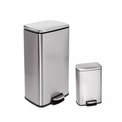 Honey-Can-Do 30 L Silver Stainless Steel Step Trash Can