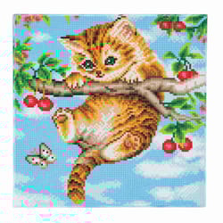 Crystal Art Craft Buddy Cherry Kitten Framed Art Kit Multicolored