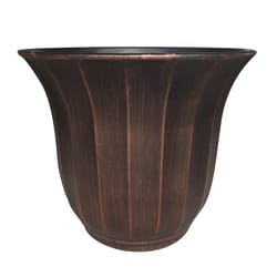 Southern Patio 9.86 in. H X 13.3 in. W Resin Ribbed Bell Planter Rust