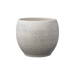 SK Pottery 3.9 in. H X 4.7 in. D Clay Alberta Ceramic Pot Gray