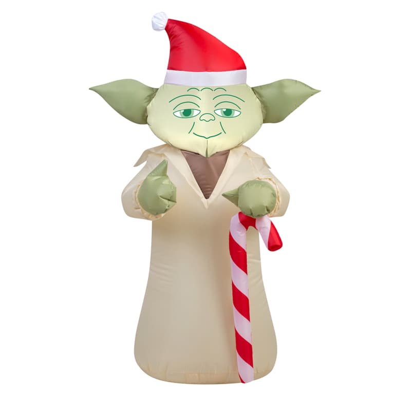 UPC 086786372135 product image for Gemmy Star Wars Yoda with Candycane Christmas Inflatable 1 pk Fabric | upcitemdb.com