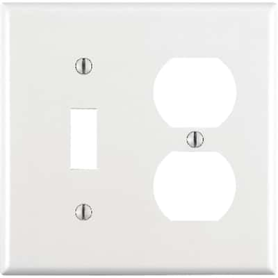 Leviton White 2 Gang Thermoset Plastic Duplex Toggle Wall Plate 1 Pk Ace Hardware