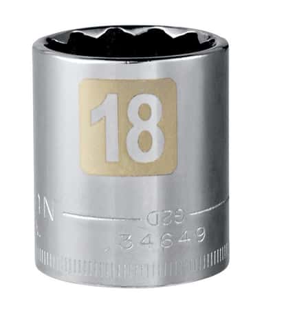 Craftsman 18 mm Metric 12 Point Standard Socket, 3/8 in. Drive Craftsman 18 mm Metric 12 Point Standard Socket, 3/8 in. Drive