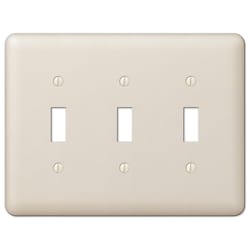 Amerelle Devon Light Almond 3 gang Stamped Steel Toggle Wall Plate 1 pk