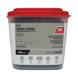Ace No. 6 wire X 1-1/4 in. L Phillips Fine Drywall Screws 5 lb 1417 pk