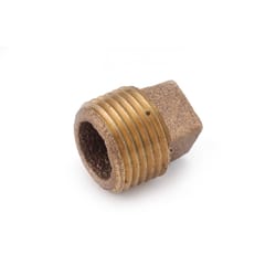 Anderson Metals 3/4 in. MPT in. Red Brass Square Head Cored Plug