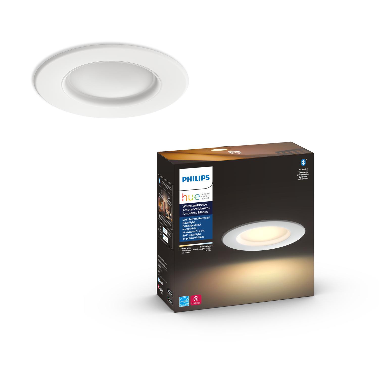 Philips Hue White 5 in. W LED Smart-Enabled Retrofit Kit 10 W Uae Electronic uaeelectronic.com