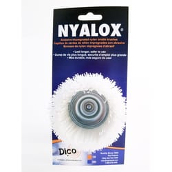 Dico Nyalox 2.5 in. D X 1/4 in. X 1/4 in. D Crimped Nylon Mandrel Mounted Cup Brush 4500 rpm 1 pc