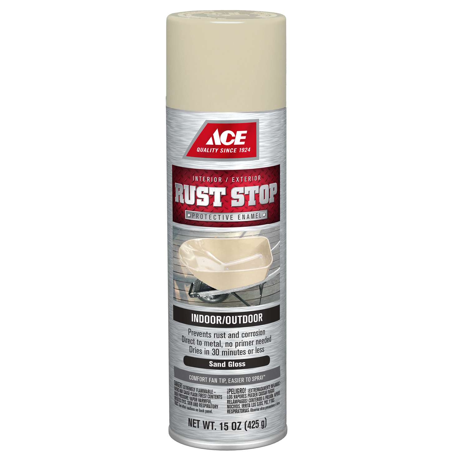 Ace Rust Stop Gloss Sand Spray Paint 15 oz. - Ace Hardware