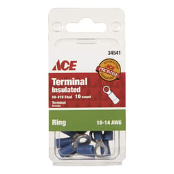 Ace Insulated Wire Ring Terminal Blue 10 pk