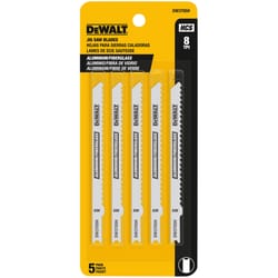 DeWalt 4 in. High Carbon Steel U-Shank Jig Saw Blade 8 TPI 5 pk