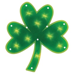 Impact Innovations St. Patricks Day Lighted Shimmer Shamrock Glass/Plastic 1 pk