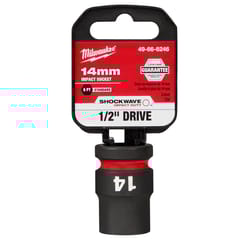 Milwaukee Shockwave 14 mm X 1/2 in. drive Metric/SAE 6 Point Standard Impact Socket 1 pc