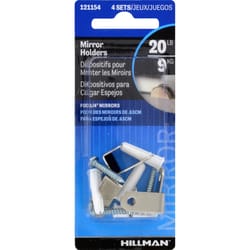 HILLMAN Silver Hidden Mirror Holder 20 lb 2 pk