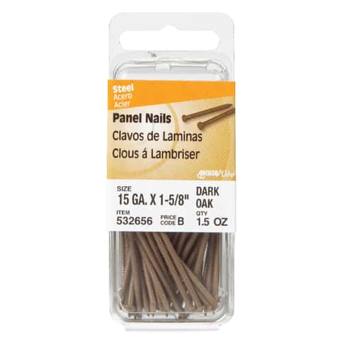 Hillman 1-5/8 in. Panel Dark Oak Steel Nail Large Head Hillman 1-5/8 in. Panel Dark Oak Steel Nail Large Head