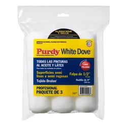 Purdy White Dove Woven Fabric 9 in. W X 1/2 in. Paint Roller Cover 3 pk