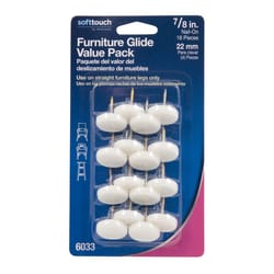 Softtouch White 7/8 in. Nail-On Plastic Chair Glide 16 pk