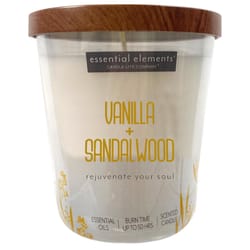 Candle Lite Essential Elements White Vanilla/Sandalwood Scent Tumbler Jar Candle 9 oz