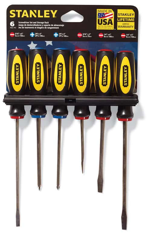 Stanley 6 pc  Screwdriver Set Assorted in Ace  Hardware  Stanley 6 pc  Screwdriver Set Assorted in Ace  Hardware