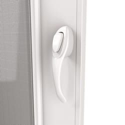 Larson 81 in. H X 32 in. W Vinyl/Wood White Mid-View Reversible Self-Storing Storm Door