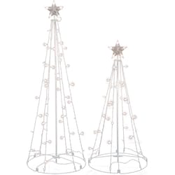 Celebrations LED Cool White 3 ft. and 4 ft. String Light Tree Yard Decor