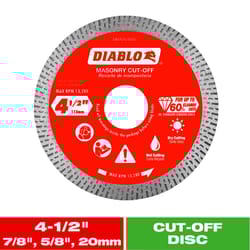 Diablo 4-1/2 in. D X 7/8 in. Diamond Masonry Cut-Off Disc 1 pk