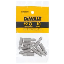 DeWalt Phillips #2 in. X 1 in. L Screwdriver Bit Heat-Treated Steel 10 pc