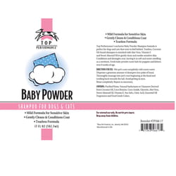 Top Performance Blue Baby Powder Cat/Dog Deodorizing Shampoo 17 oz