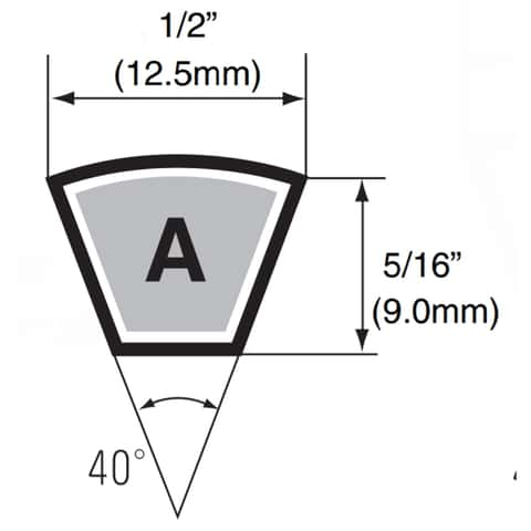 Mitsuboshi A27 Conventional V-Belt 0.5 in. W X 27 in. L For All Motors