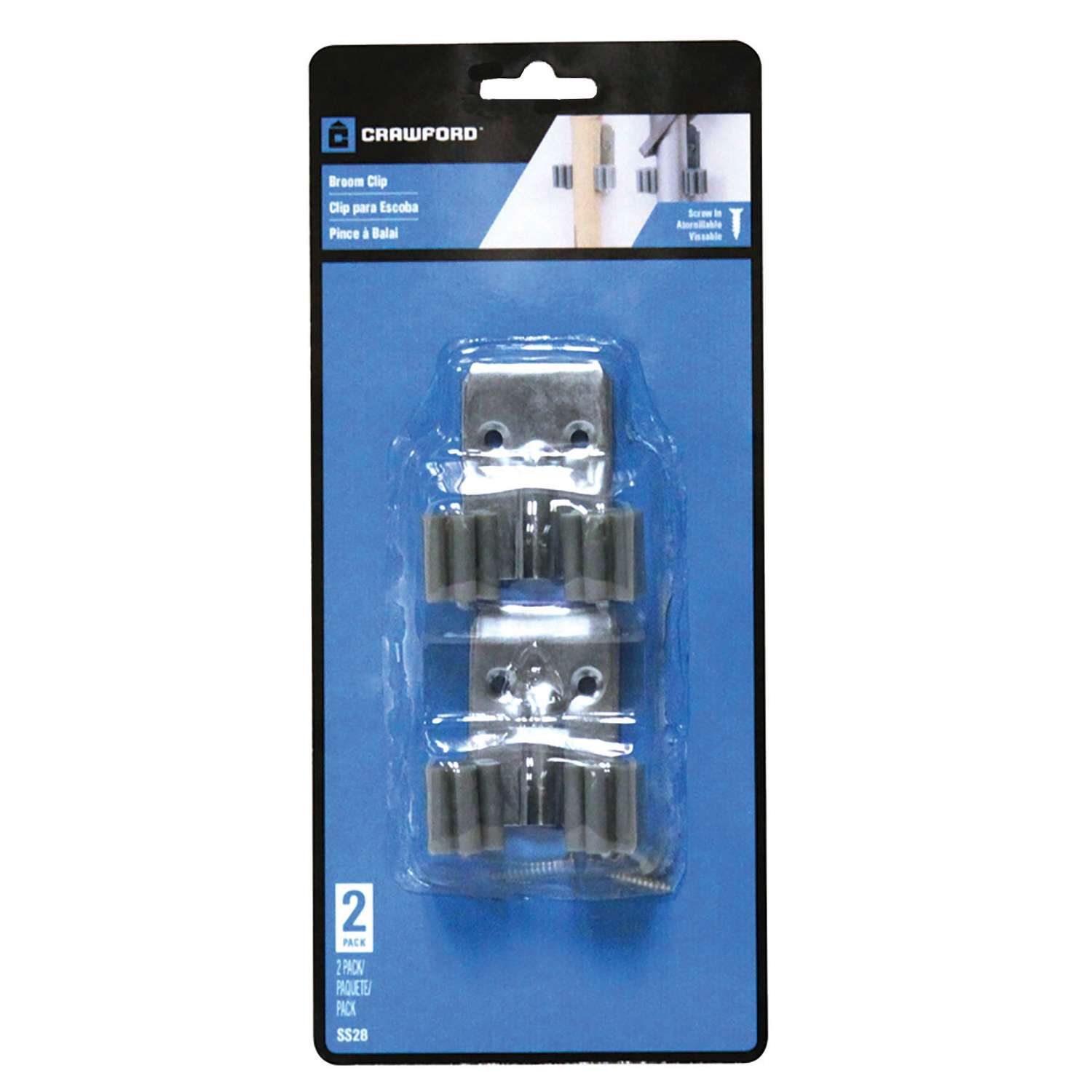 Crawford Vinyl Coated Gray Plastic/Steel Grip Clip For 1/4 2 pk Crawford Vinyl Coated Gray Plastic/Steel Grip Clip For 1/4 2 pk
