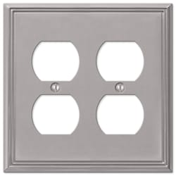 Amerelle Metro Brushed Nickel 2 gang Die-Cast Metal Duplex Wall Plate 1 pk