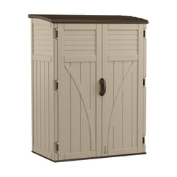 Suncast Large Vertical 4 ft. x 2 ft. Resin Vertical Storage Shed with Floor Kit