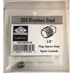 Smith-Cooper 1/8 in. MPT Stainless Steel Square Head Plug