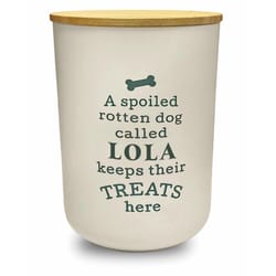 Dog Accessories White Lola Melamine Treat Canister For Dogs