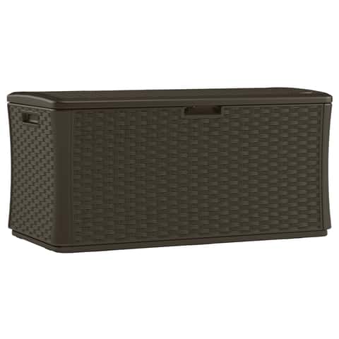 Suncast 55 in. W X 29 in. D Gray Plastic Deck Box 134 gal Suncast 55 in. W X 29 in. D Gray Plastic Deck Box 134 gal