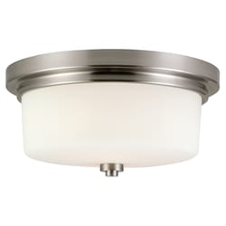 Design House Aubrey 5.8 in. H X 13.8 in. W X 13.8 in. L Satin Nickel Ceiling Fixture