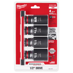 Milwaukee Shockwave 1/2 in. drive SAE 6 Point Impact Rated Deep Socket Set 4 pc