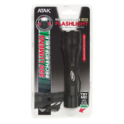 ATAK 320 lm Black LED Rechargeable Flashlight 18650 Battery