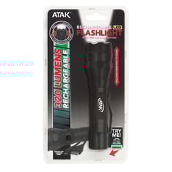 ATAK 320 lm Black LED Rechargeable Flashlight 18650 Battery