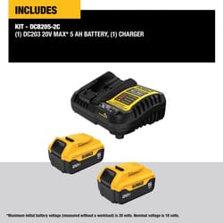 DeWalt 20V MAX DCB205-2C 5 Ah Lithium-Ion Battery and Charger Starter Kit 3 pc