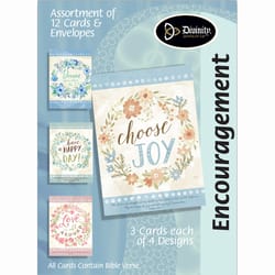 Divinity Encouragement Flower Wreaths Boxed Greeting Card Paper 12 pk