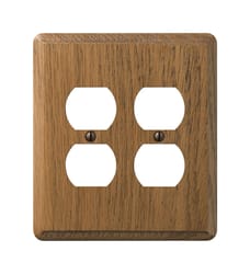 Amerelle Contemporary Brown 2 gang Wood Duplex Wall Plate 1 pk